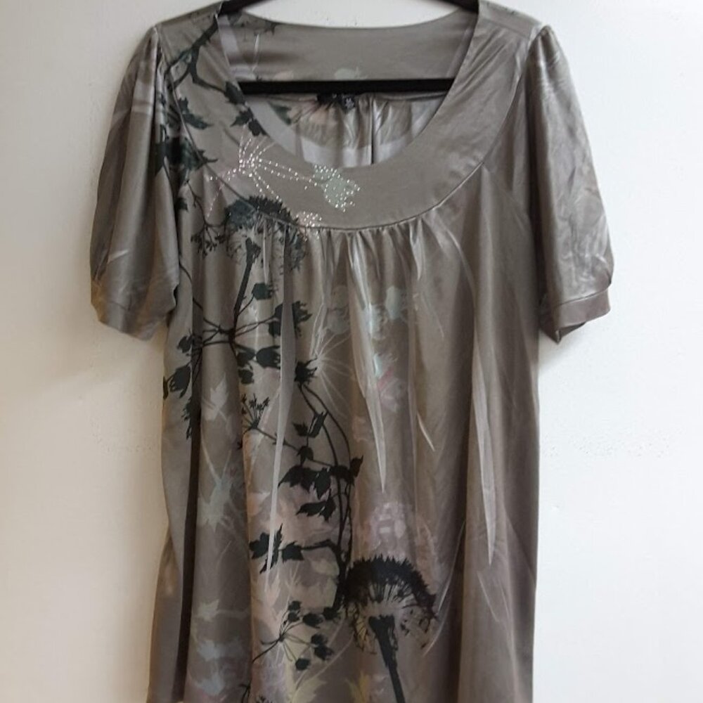 Blue 1X soft blouse